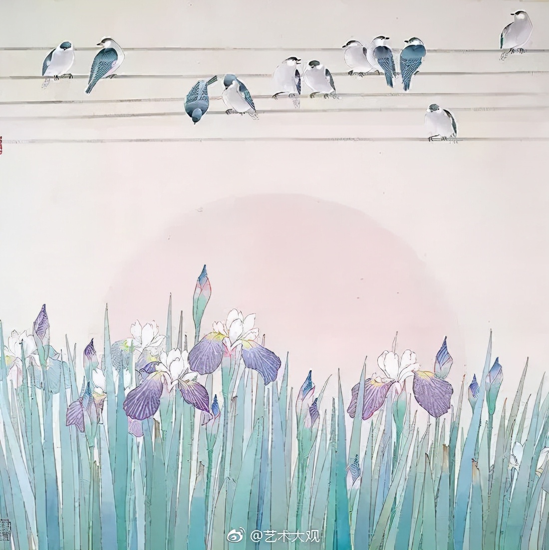 杜曼华花鸟作品欣赏,淡雅空灵杜曼华工笔花鸟作品40幅