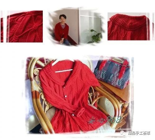 价值3899的红色开衫毛衣外套的织法