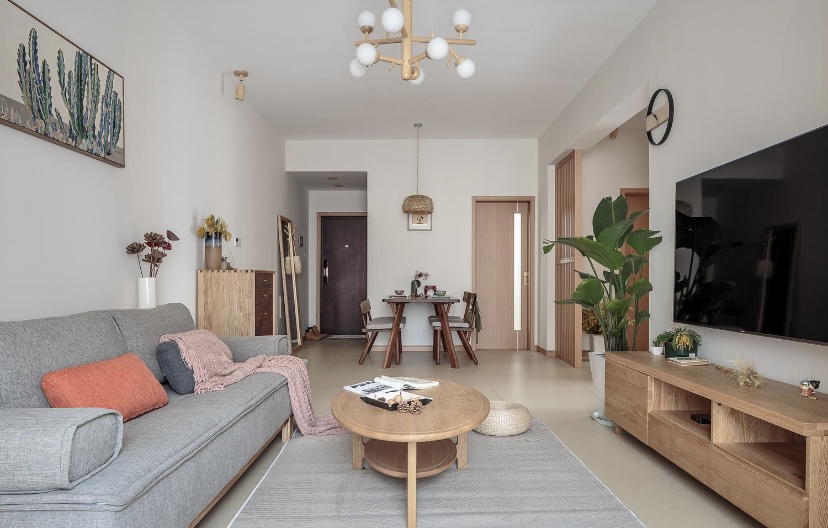 88平原木风格装修效果图,日式简约原木风院子