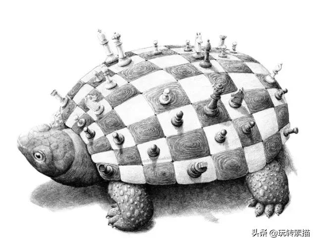 小清新素描黑白插画,看似抽象实则写实的画