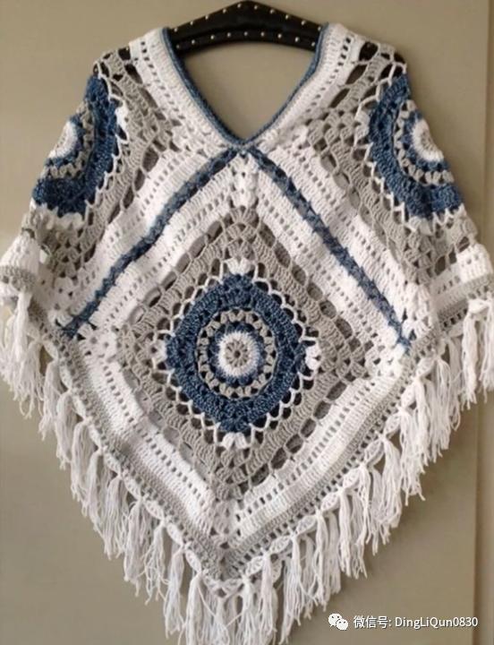 高档蕾丝钩花斗篷披肩防晒衣,针织披肩花样图片大全