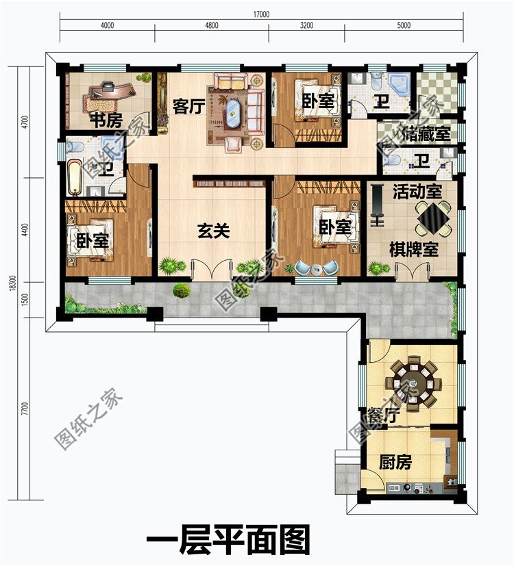 农村自建七字型小别墅,农村占地150平七字型二层小别墅