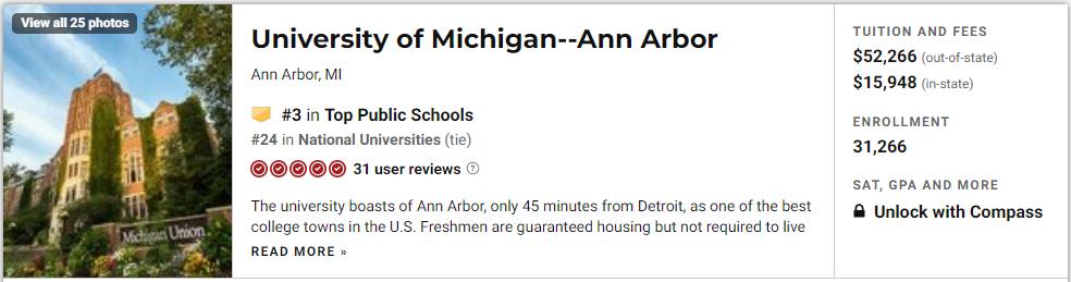 2021年美国康涅狄格大学排名,2023年usnews全美公立大学排名