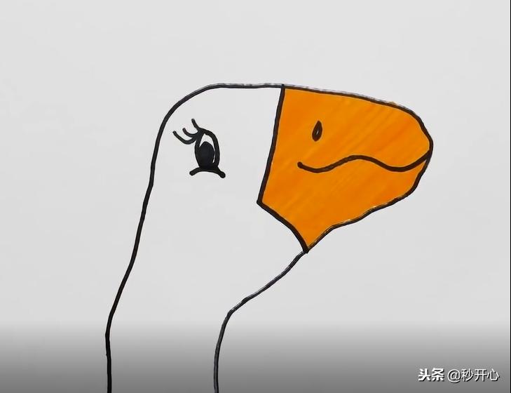 特别可爱小鹅怎么画,可爱呆萌的大白鹅怎么画