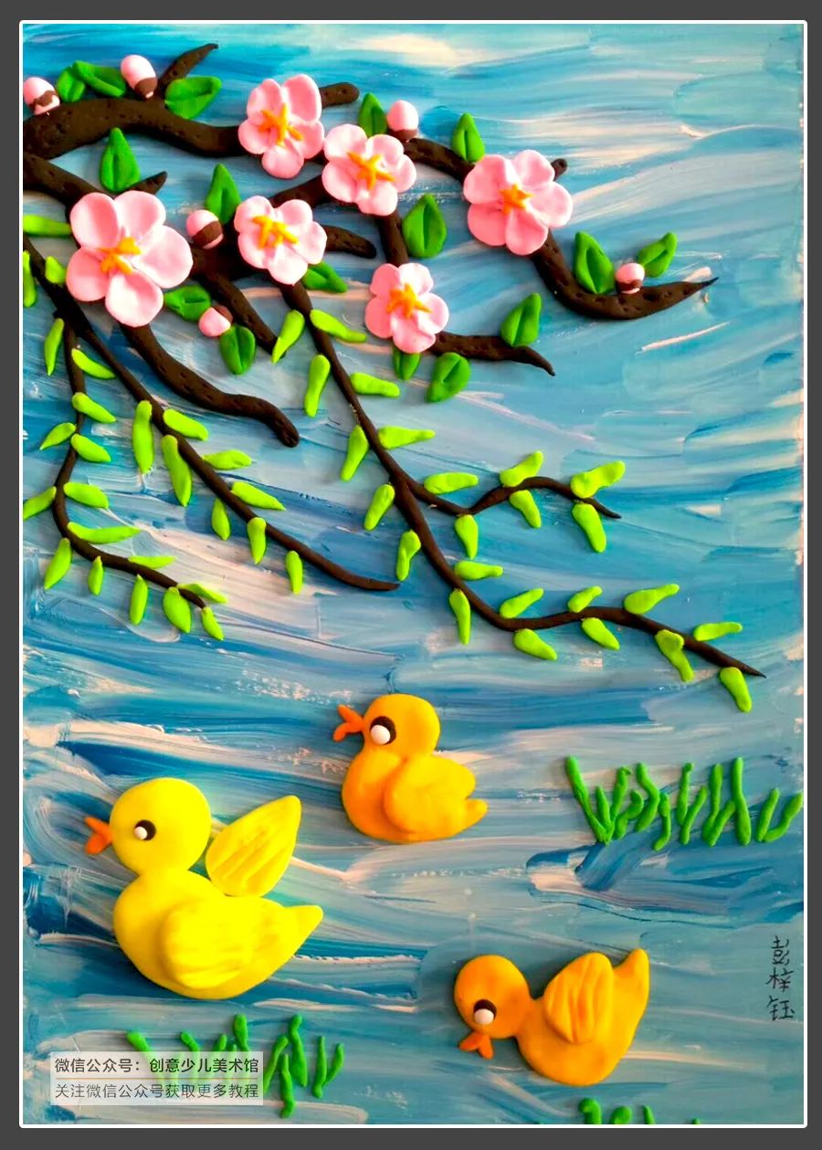 简单粘土画的100种做法,轻粘土浮雕圆形作品图片大全