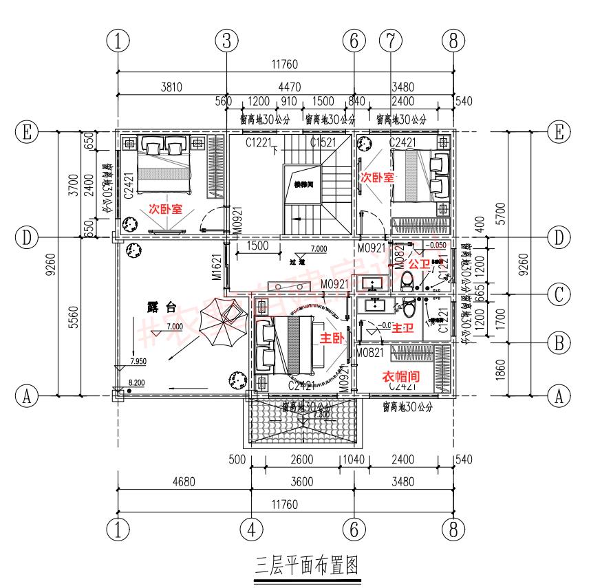 兄弟三层复式5间双拼分堂屋别墅,120平三开间三层农村别墅新式