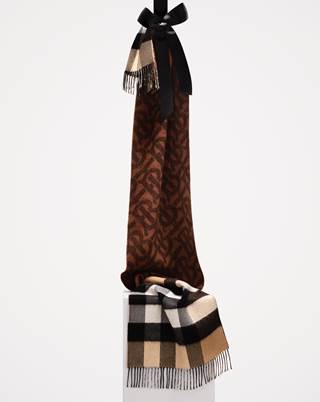 burberry深度经典羊绒格子围巾,burberry经典格纹渐变色围巾
