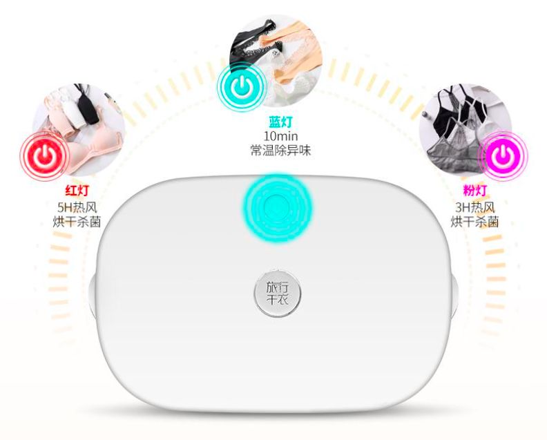 能杀菌、祛味、烘干衣物的便携干衣盒，三种模式呵护*处私**健康