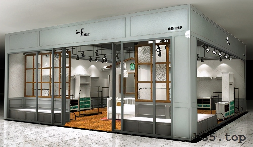 最新童装店双门头装修效果图,童装店怎么装修才有顾客