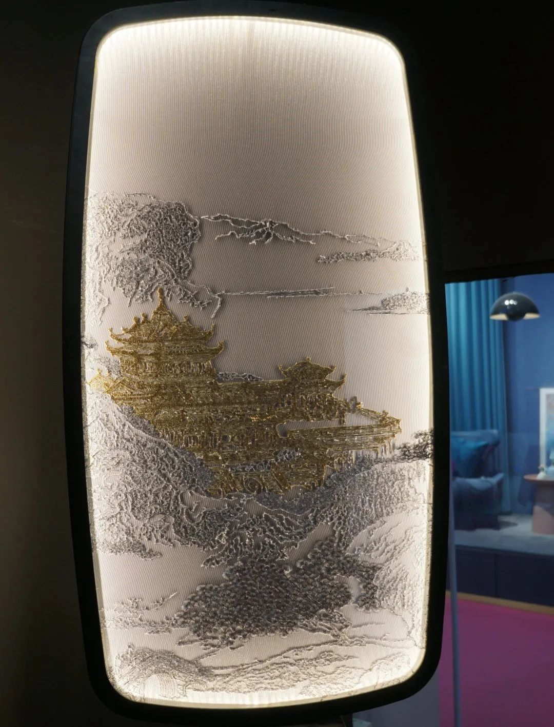 刺绣墙布独绣,中式刺绣墙布效果图