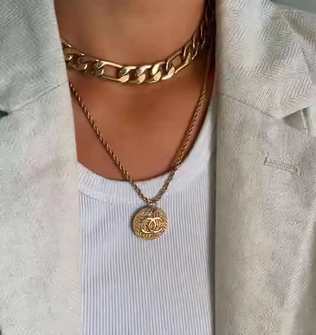 chanel香奈儿中古项链,中古饰品vintage香奈儿