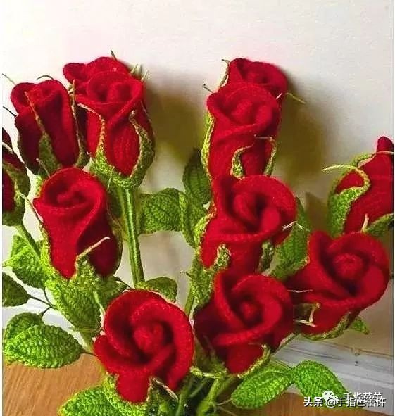 针织玫瑰花视频,缝玫瑰花针织教程