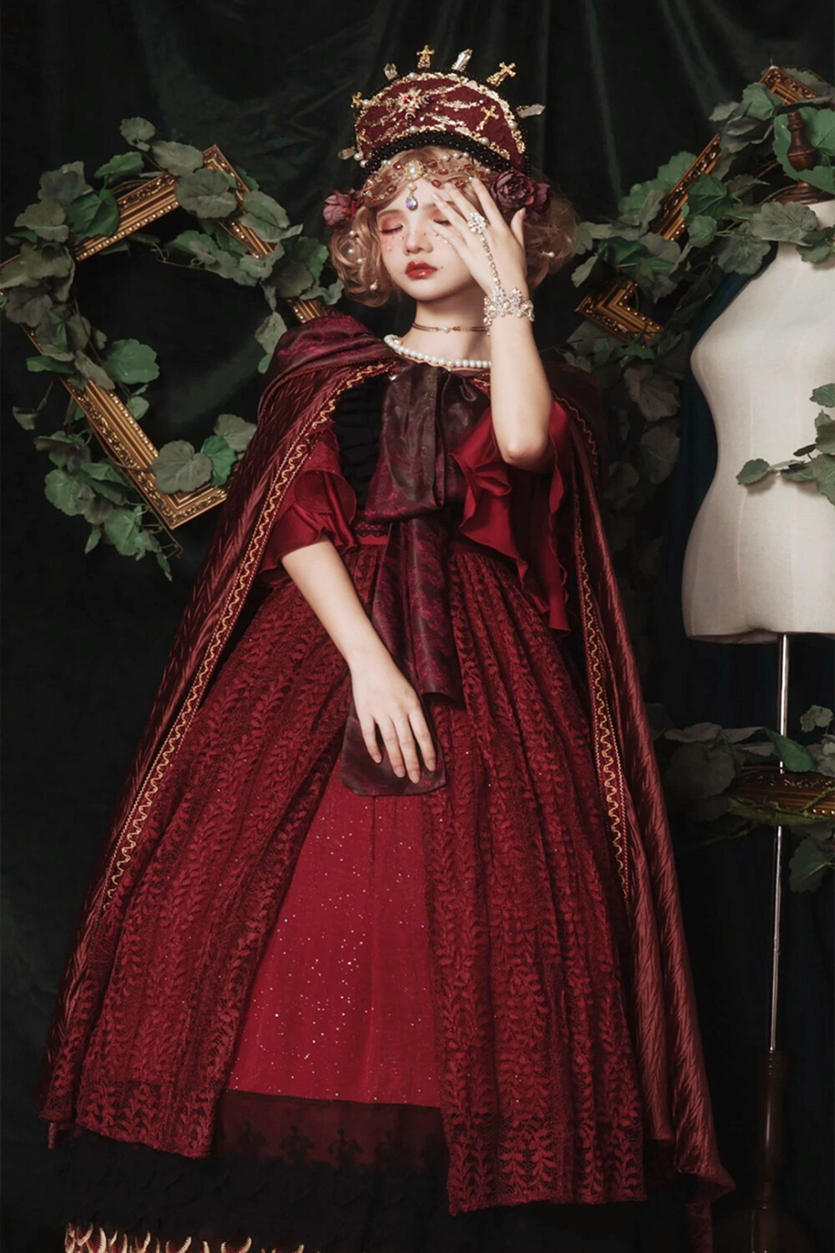 国风套装洛丽塔可爱小斗篷,洛丽塔披肩斗篷连衣裙