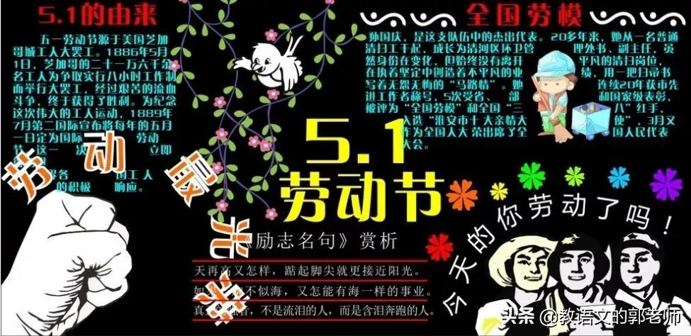 幼儿园五一劳动节黑板报简单漂亮,五一劳动节手抄报名人名言和诗歌