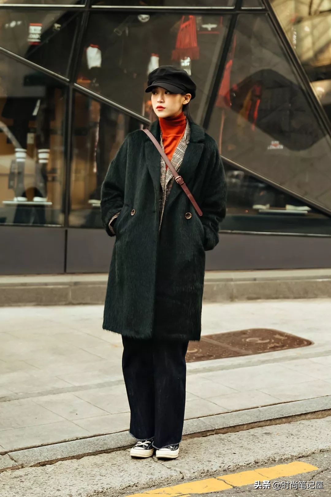 爆款撞色慵懒风毛衣穿搭,毛衣衬衫外套长款慵懒风穿搭