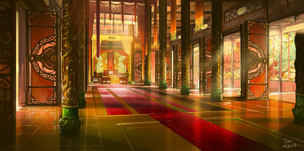 游戏场景插画二维,游戏原画室内场景设计