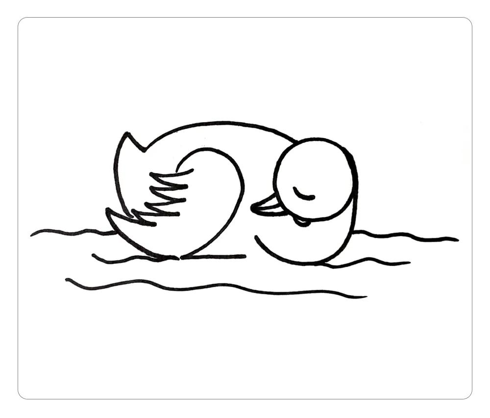 简笔画天鹅图片大全可爱,幼儿简笔画大全最简单天鹅