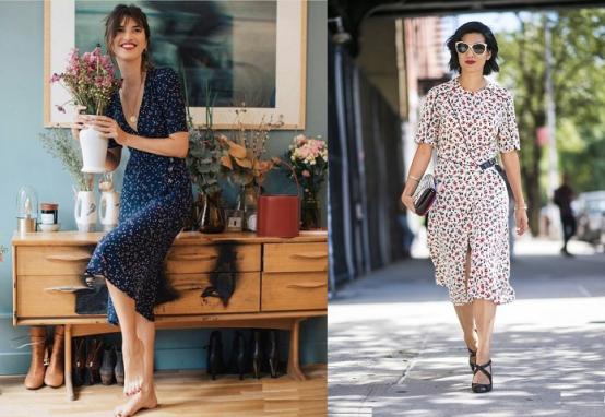 一条碎花裙就能美过整个春天,碎花裙这样穿时髦又优雅超美