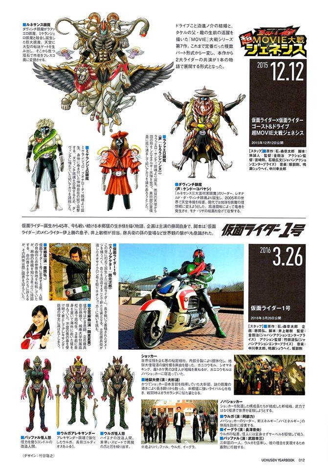 宇宙船Uchusen2008-2017假面骑士怪人设定（全）