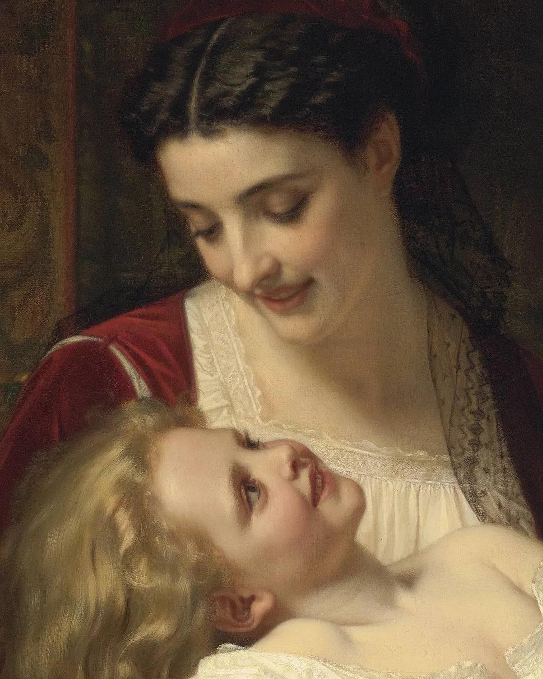油画母爱图片,十大最具母爱的油画