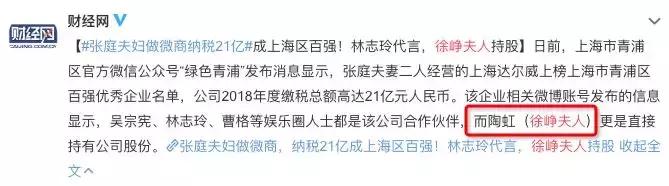 张庭公司纳税21亿怎么回事,张庭赚20亿是真的吗