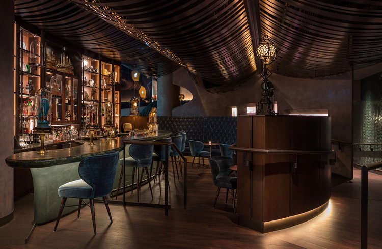 老派复古美式酒吧设计,美式凹型酒吧设计