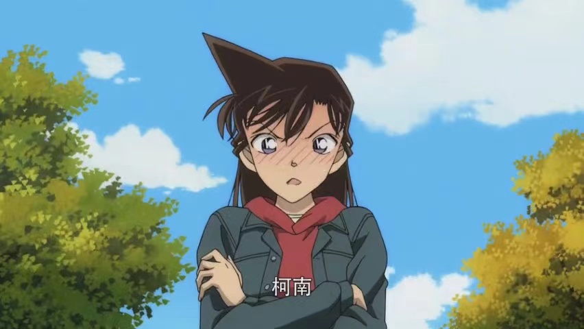 毛利兰穿短裙子,柯南看灰原哀穿毛线衣