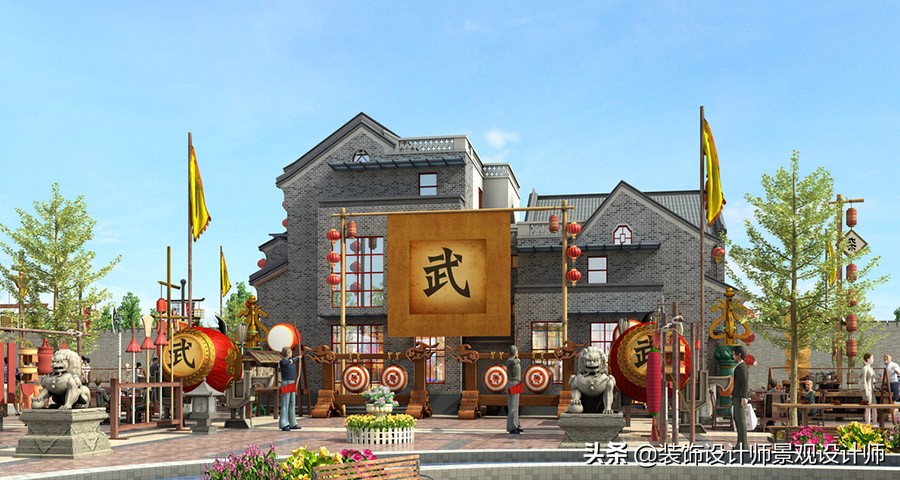 仿古建筑商业街设计图片,古建商业街门楼中式传统仿古大门