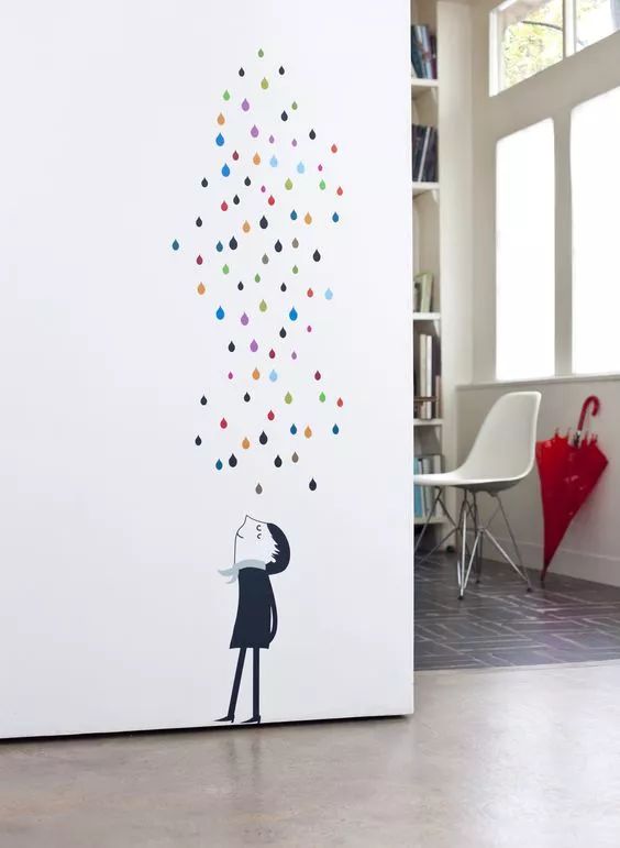 你家的墙贴,墙绘自己的家