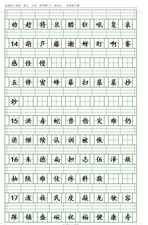 部编版1-6年级语文上册必背内容,部编版语文6年级上册背诵资料