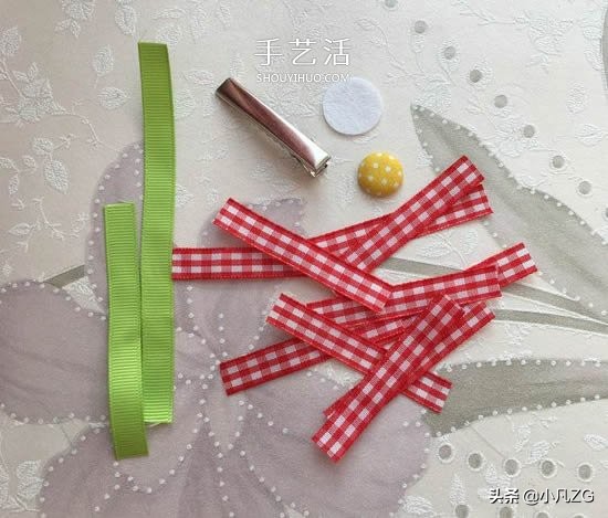 简单小清新丝带花朵发饰diy,安徽丝带手工小花朵装饰胸花教程