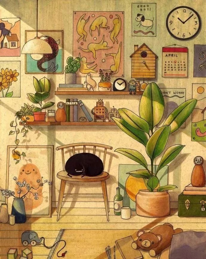 插画人物孤独唯美,插画师笔下的孤独