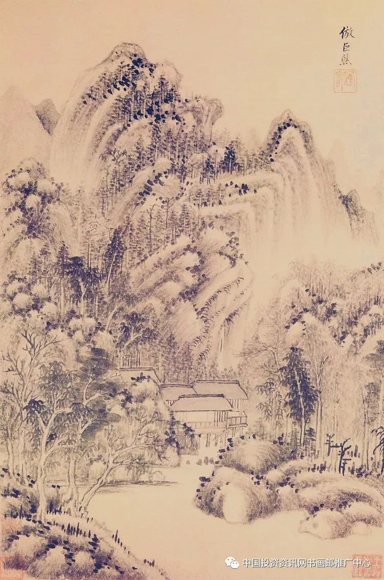 王时敏青绿山水,王时敏仿宋山水十幅册页高清图