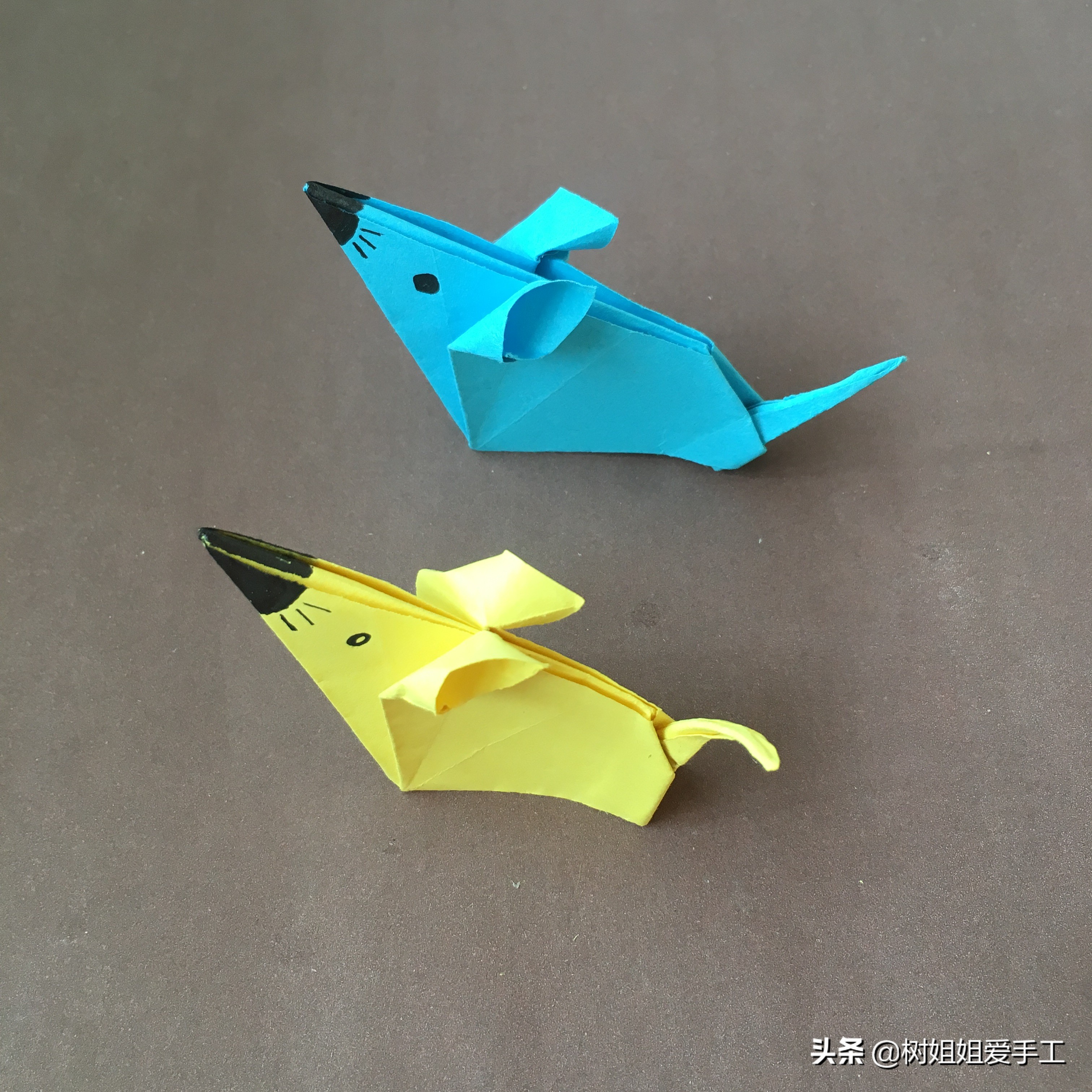 折小老鼠手工,纸做立体小老鼠