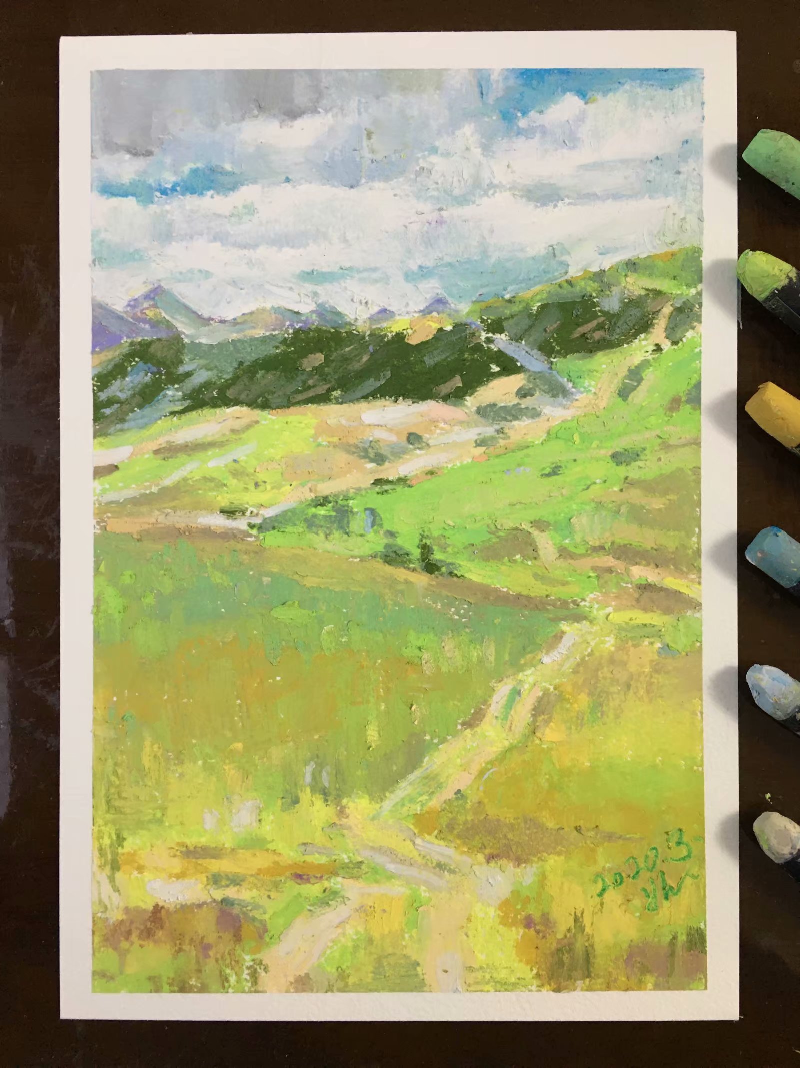 油画棒绘画入门零基础风景图教程,用油画棒画油画写实系列