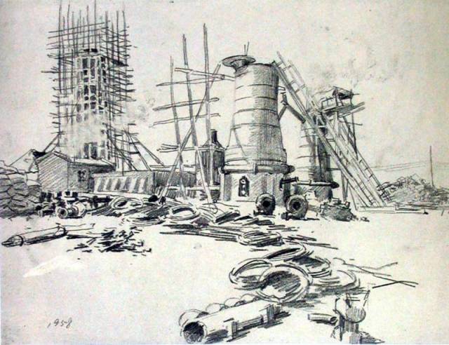 湘西凤凰古城写生速写风景,风景速写照片写生与原图