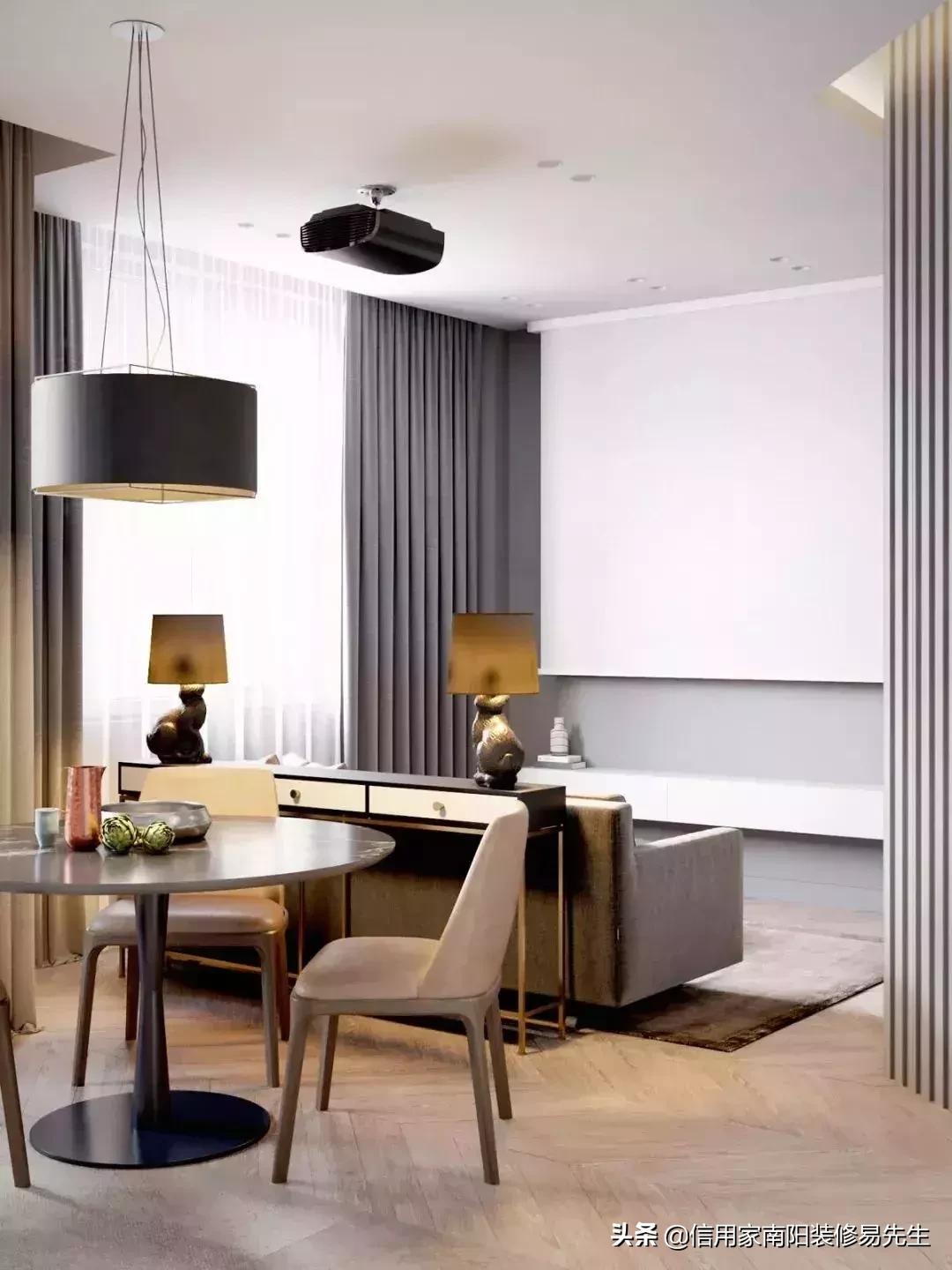 108平横厅客厅餐厅一体装修实景图,48种客餐厅设计总有一款适合你