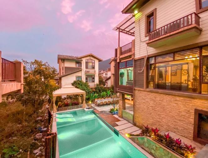 清远别墅温泉度假大泳池四房,清远市别墅温泉旅游度假