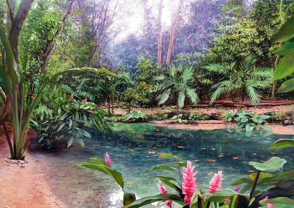 世界著名大师花卉油画,油画漂亮风景画