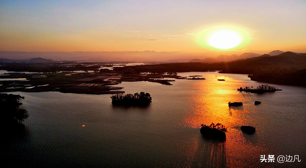 邂逅最美山水田园,春游邂逅一场完美的日落