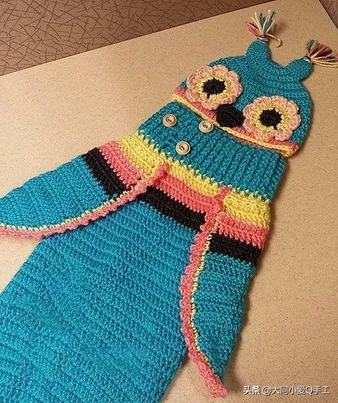 美人鱼睡袋钩编,钩织睡袋