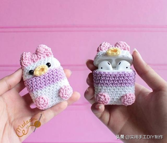 针织手机壳教程全部,萌萌的手机套编织