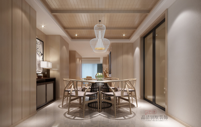 云岩简单中式别墅装修实景案例,紫金装修风格效果图