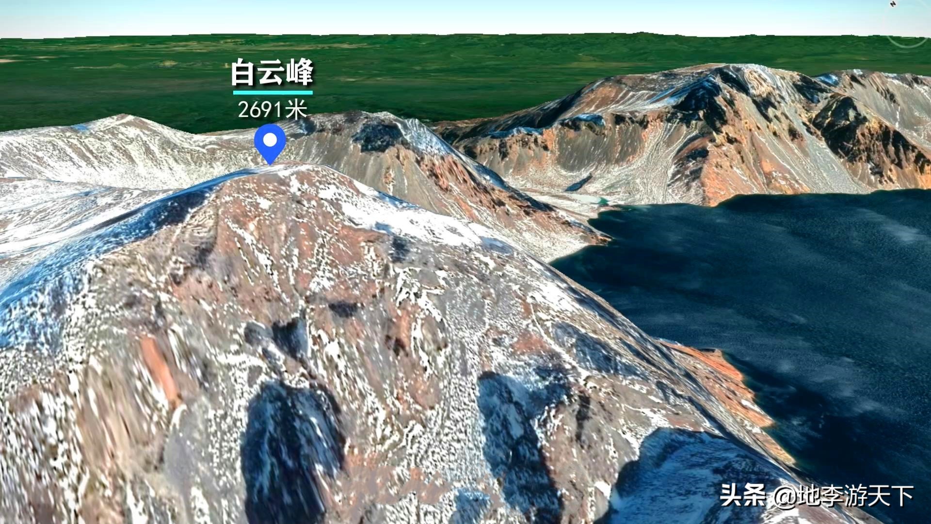 卫星地图看神秘的长白山,卫星地图中的长白山