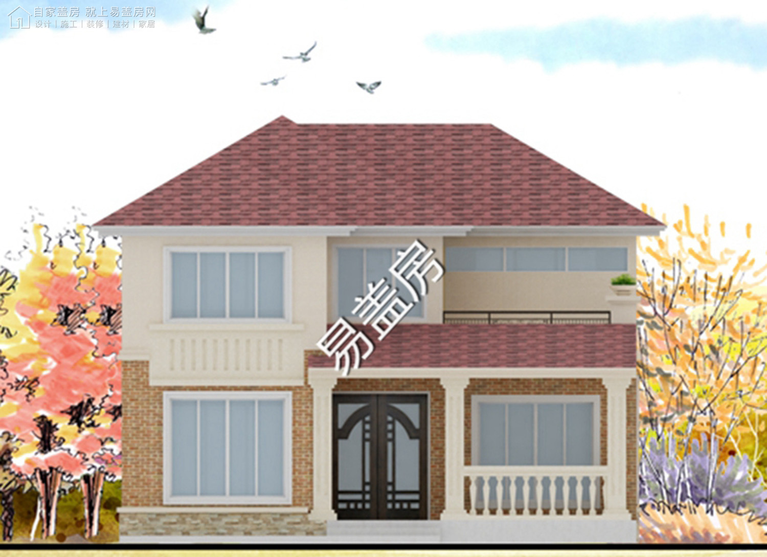 宽9.5米进深11米别墅,开间9.3米进深11.5米布局