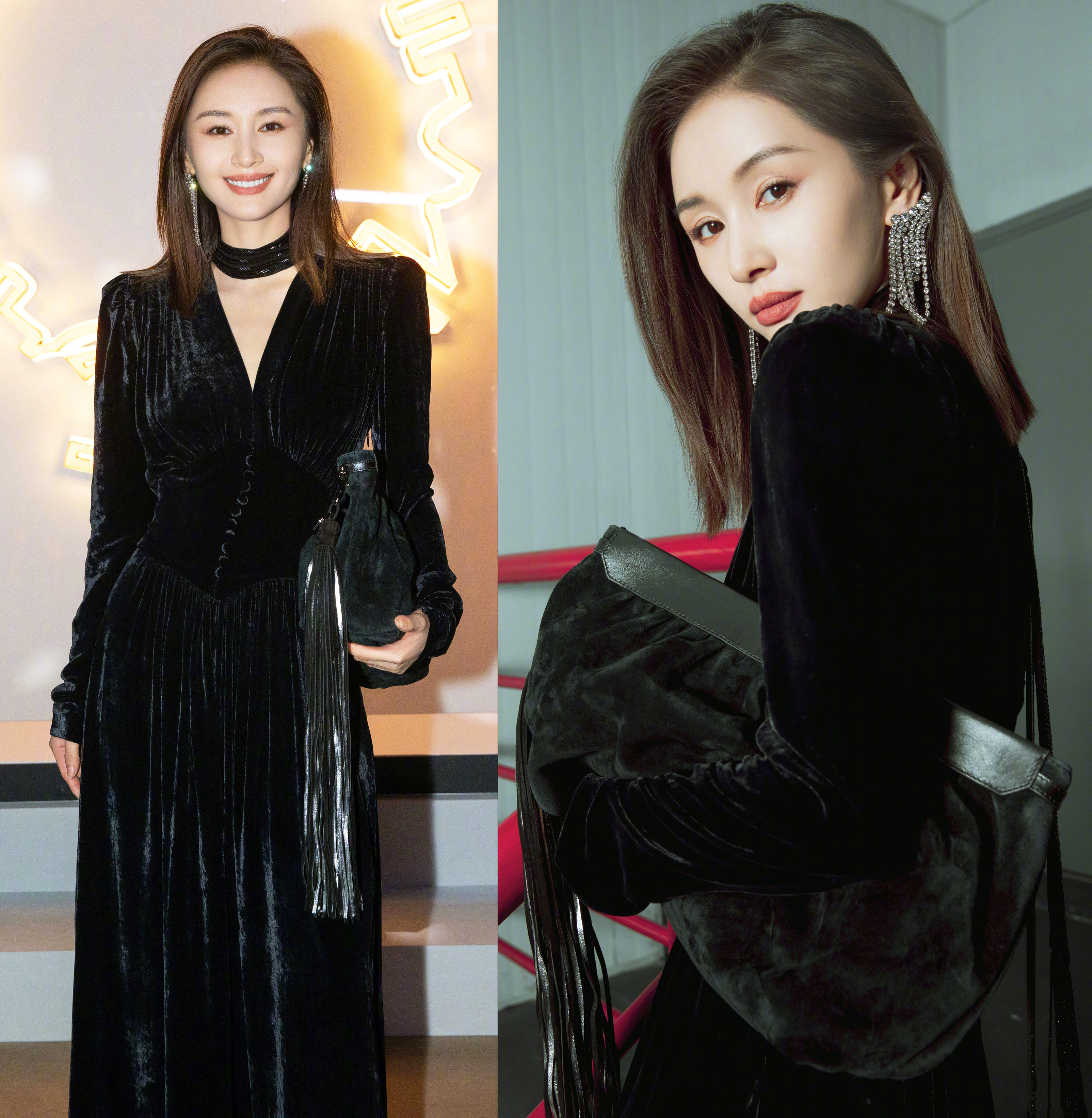 潮酷又显瘦的all black穿搭:刘诗诗景甜优雅,王子文欧阳娜娜酷美