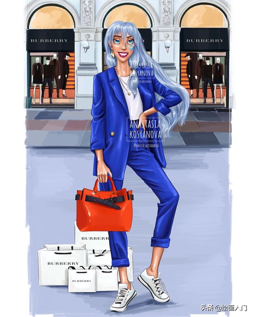 迪士尼复古插画,当迪士尼公主遇上复古画报风