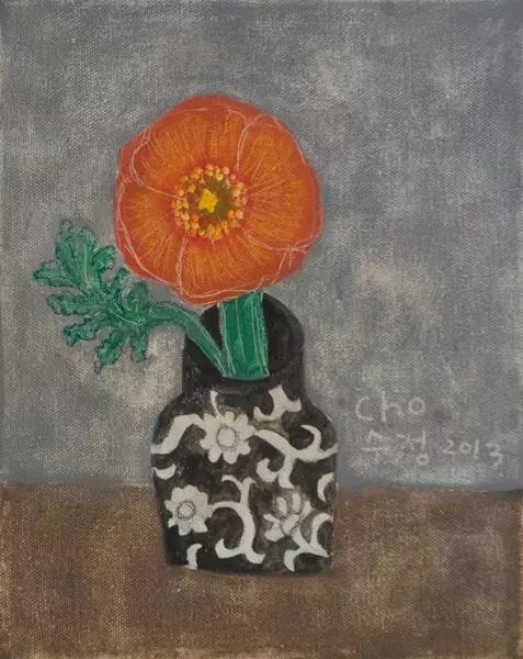 韩国女艺术家：卓秀英，画出来的雅致花草