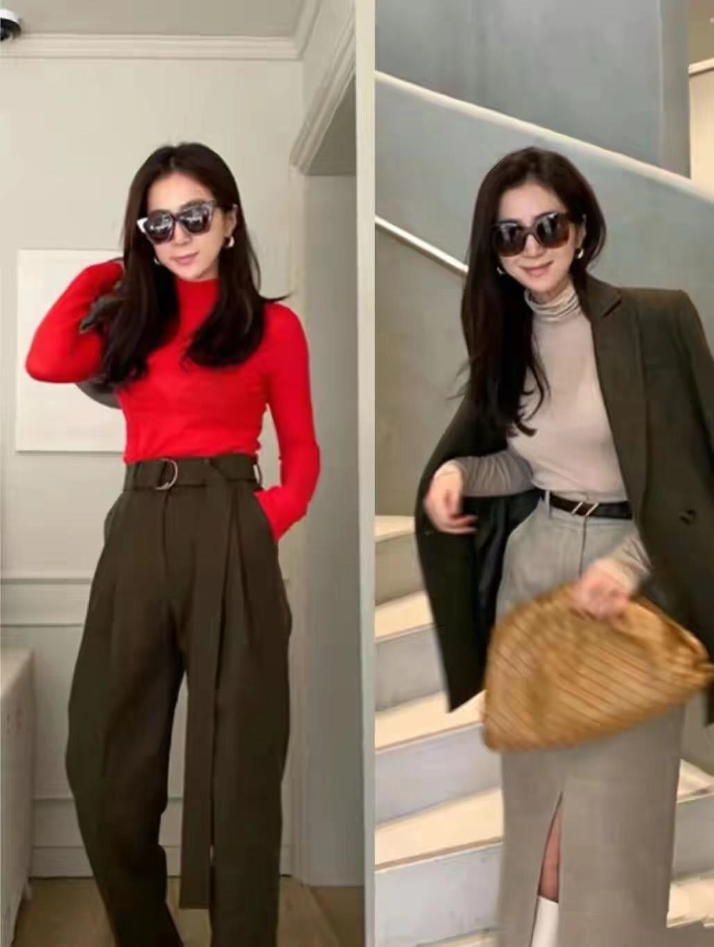 很有冬日韩系穿搭韵味,简约耐看的韩系秋冬穿搭范本