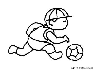 少儿美术创意画踢足球7-10岁,少儿足球画画